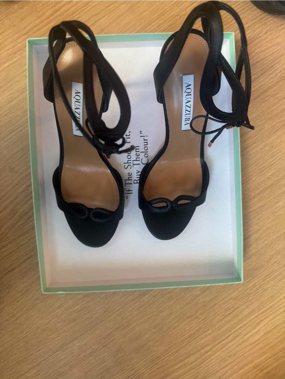 Aquazzura Black Suede Ankle-Tie Heeled Sandals